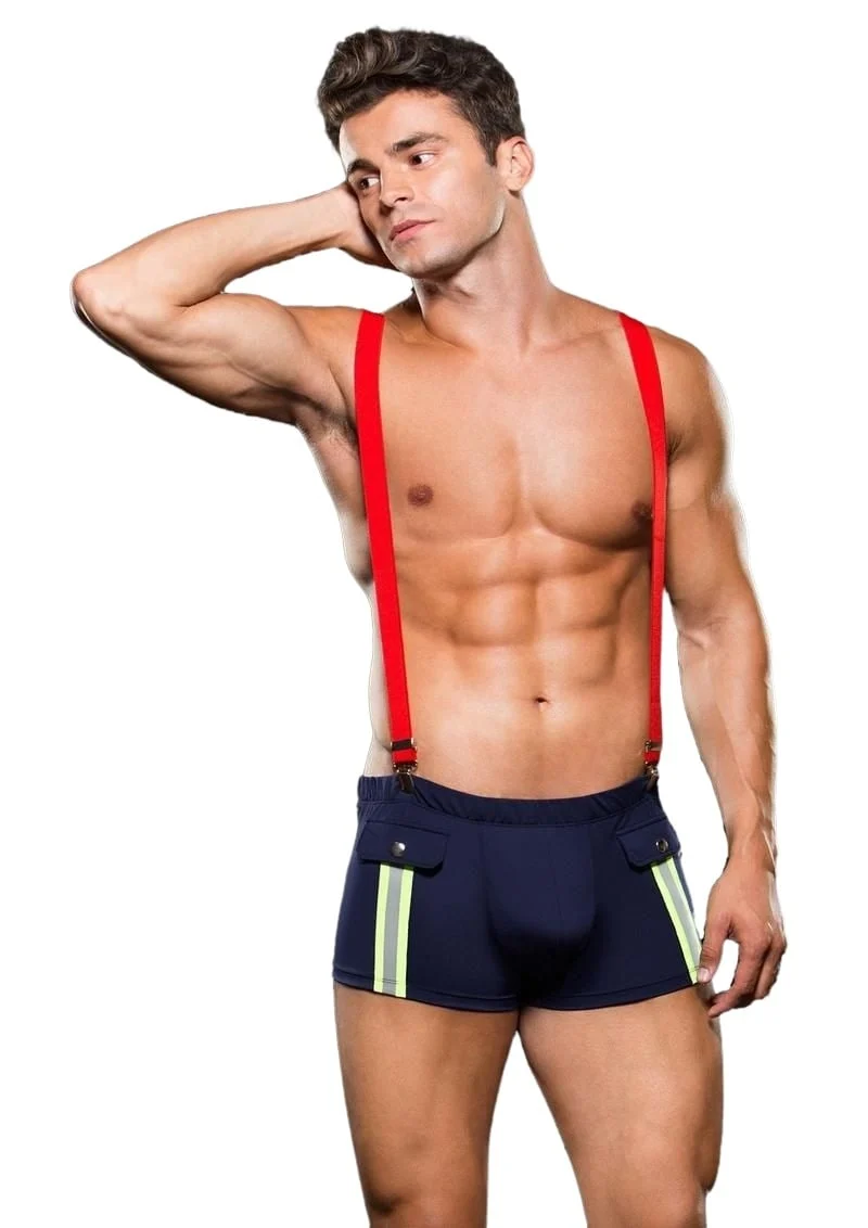 Envy FIREMAN BOTTOM WITH SUSPENDERS 2 PC Multi L/XL