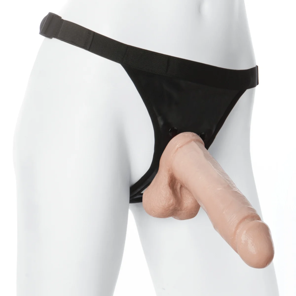 Doc Johnson Realistic Cock with Ultra Harness Vac U Lock White 8in