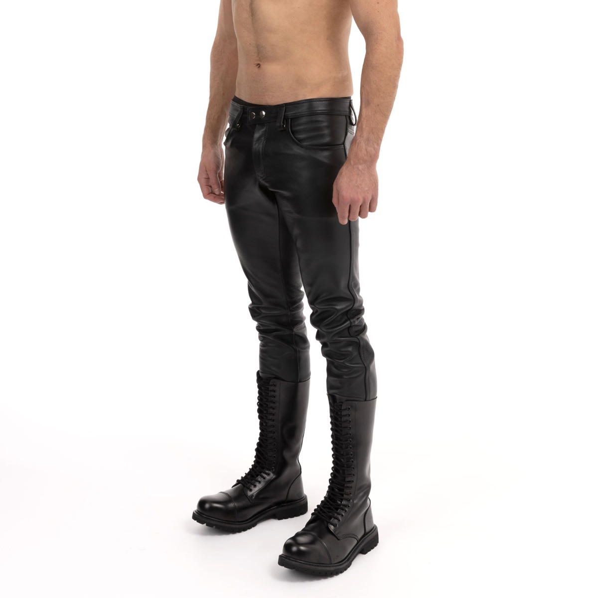 Prowler RED Leather Jeans Black 32in