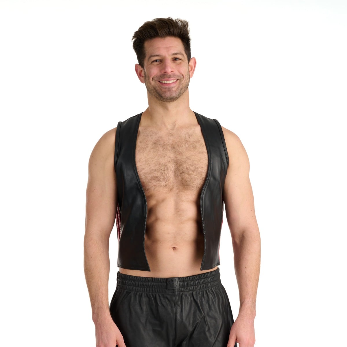 Prowler RED Waistcoat Stripe Black/Red Small